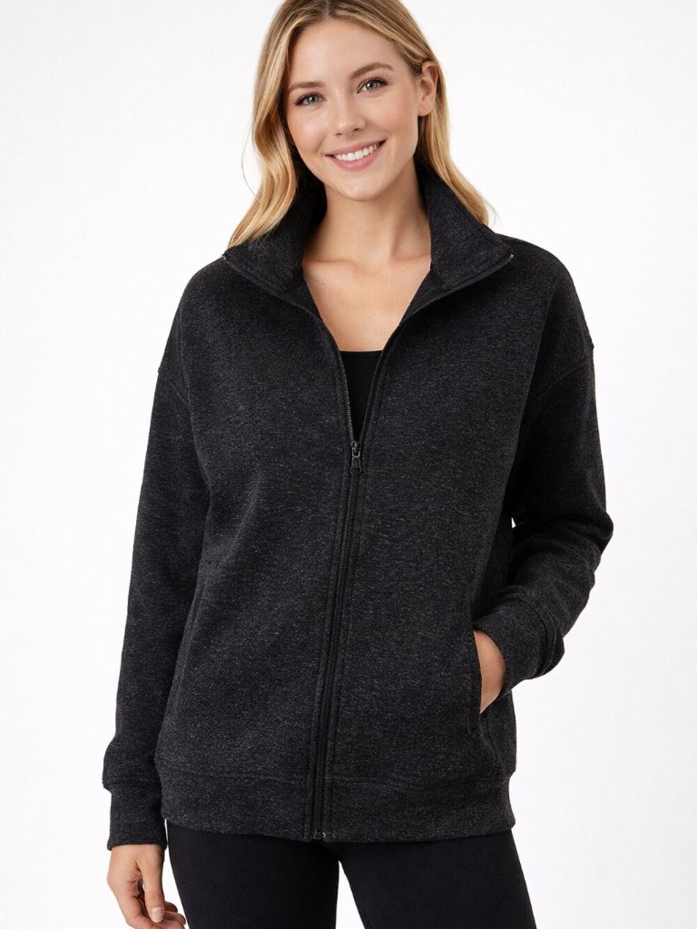 MONDETTA Fleece Full Zip Jacket | Size Small (tag) to Medium (See Measurements)